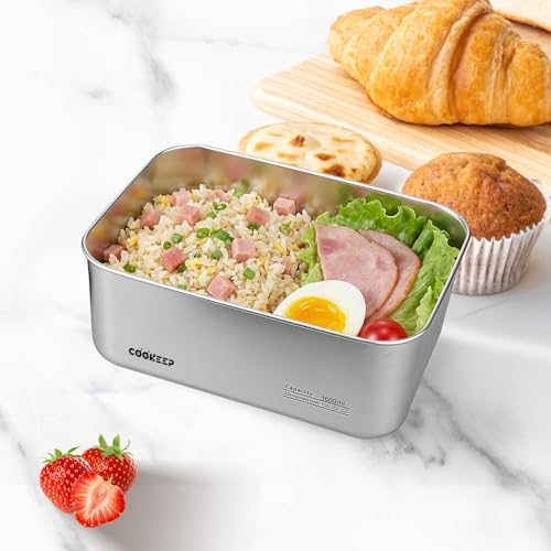54oz/1600ml Stainless Steel Food Containers,Stainless Steel Containers with Lids,Snack Containers,Lunch Box,Easy Clean,Airtight & Leakproof for Kitchen Storage,Dishwasher Safe,BPA-Free - size: Medium Box(54oz/1600ml)