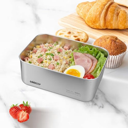 54oz/1600ml Stainless Steel Food Containers,Stainless Steel Containers with Lids,Snack Containers,Lunch Box,Easy Clean,Airtight & Leakproof for Kitchen Storage,Dishwasher Safe,BPA-Free - size: Medium Box(54oz/1600ml)