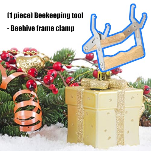 ordinarYone Stainless Steel Beekeeper Frame Holder With Ergonomic Wooden Handle Suitable For Beekeeping And Comfort