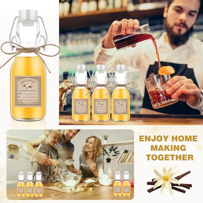 zjdbset 20Pcs 4 oz Swing Top Glass Bottles for Vanilla Extract Homemade,Flip Top Glass Bottles for Food Storage Canister for Hot Sauce Beans