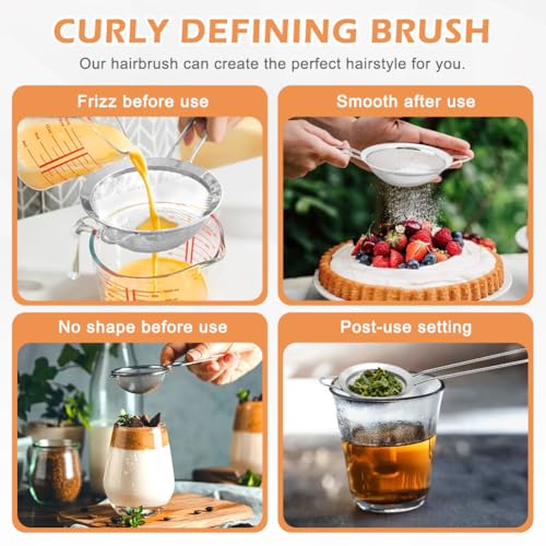 Fine Mesh Strainer Set 4 Pack Stainless Steel Kitchen Sieves | Four sizes for tea, coffee, flour, sugar, rice, and quinoa, includes 3 round sieves and 1 conical strainer