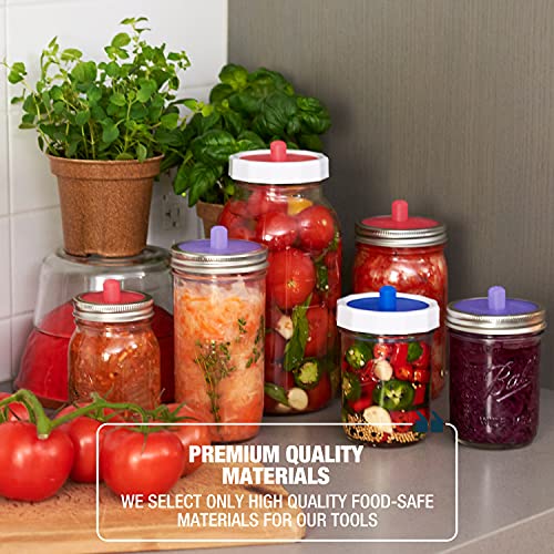 Masontops Complete Mason Jar Fermentation Kits - Wide & Reg Bundle Vegetable Fermenting Set - DIY Equipment Essentials