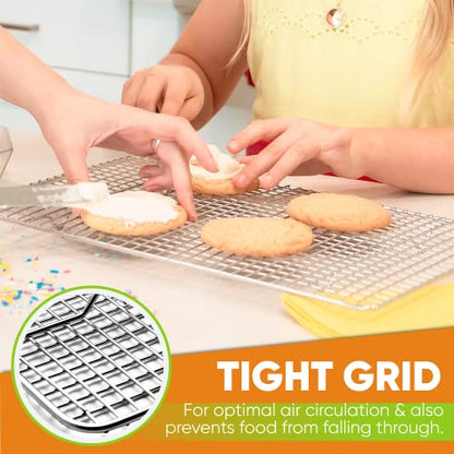 Spring Chef 10 x 15 Inch Stainless Steel Cooling Rack for Cooking & Baking - Heavy Duty Cookie Cooling Rack for Kitchen - Oven Safe - Fits Jelly Roll Pan - Dishwasher Safe - size: 10"x15", style: 1 Pack