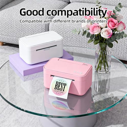 2 Inch Round Thermal Labels, Direct Thermal Printer Labels for Small Businesses, DIY Logo Design, 1500 Sheets / 2 Roll - color: Gradient Pink (1500labels/2roll), size: 2 inch