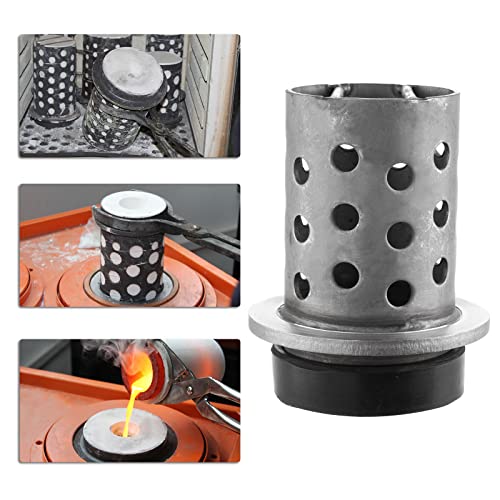 DZQ Perforated Casting Flask Vacuum Casting, 304 Stainless Steel Flanged with Rubber Sprue Base, Various Sizes for Metal Casting (3" x 5") - size: 3" x 5", style: Height: 5in