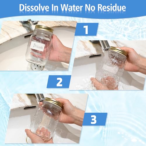 THEBLUETOUCH Dissolvable Food Labels with Dispenser - 1050 pcs, 1" x 2" Water Dissolving Labels, No Residue for Meal Prep & Food Storage Containers, 1050 Count (3 Rolls of 350) - size: 3 Box - 1050 Lables