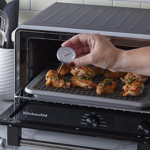 KitchenAid KQ919 Analog Instant Read Food and Meat Thermometer with 1.75-inch Dial, Recalibration Feature, Black Storage Sleeve - color: Black, size: 1.75 Inch