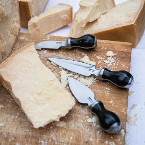 BOSKA Cheesemongers Parm Set Pro - Professional Cheese Knives - for Parmesan Cheese - Stainless Steel - in Wooden Case - Ergonomic - Scoring Knife, Breaking Knife and 2 Parmesan Knives