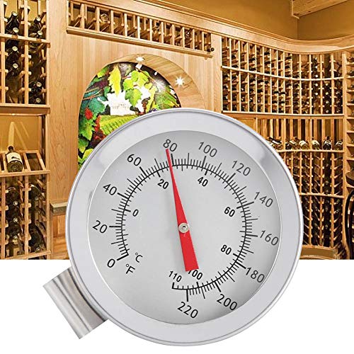 12 inch Dial Thermometer, Homebrew Kettle Clip on Thermometer Home Brew Wine Beer Thermometers, Stainless Steel Stem Meat Cooking Thermometer