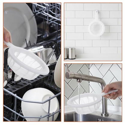 2 Pack Ultra Fine Nylon Mesh Strainer with Handle 120/200 Small Kitchen Colander Plastic Mesh Sieve for Filtering Yogurt Juice Milk Honey Coffee Matcha