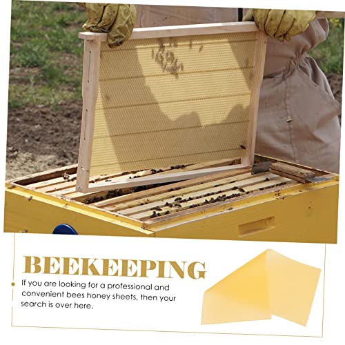 LIFKOME 30pcs Beekeeping Wax Foundation Sheets for Honey Frame Beehive Natural Beeswax Honeycomb Sheets for Easy Installation and Brood Production