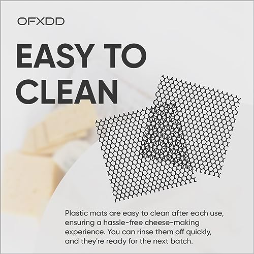 Cheese Drying Mat 10 Pcs - Plastic Cheese Making Mat - Cheese Ripening & Draining Mesh, Black, 7.87x7.87 Inches