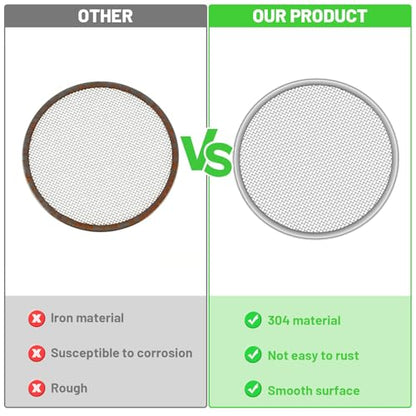 10 Pack Sprouting Lids for Mason Jars, 82mm Wide Mouth Mason Jar Strainer Lids, Stainless Steel Durable Sprouting Lid for Beans, Alfalfa, Broccoli