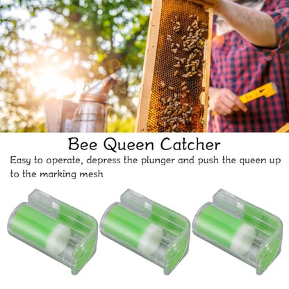 TOPINCN Queen Marking Kit Plastic Queen Bee Marking Cage Queen Marking Marker Bottle One Handed Bee Queen Marker Bottle Beekeeping Tools for Beekeepers(Green)
