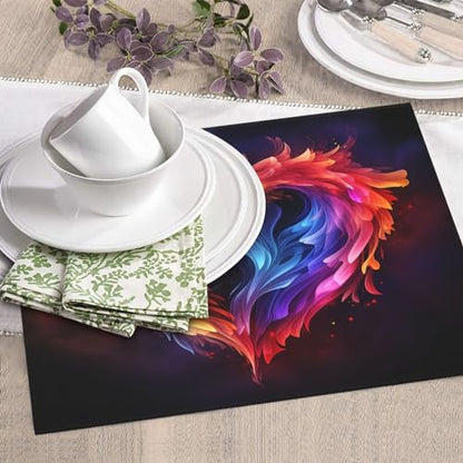 Rainbow Heart Print Dish Drying Mat for Kitchen Counter Ultra Absorbent Microfiber Dishes Drainer Mats Washable Drying Pads for Sinks 16 x 18 In - color: Rainbow Heart
