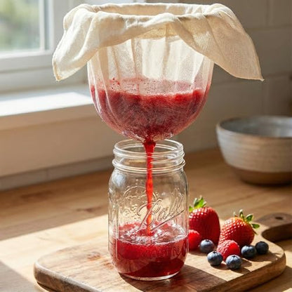 Reusable Cheesecloth 50×50 cm, Fine Cotton Straining Cloth for Cooking, Baking, Juicing & Cheese Making, Washable Kitchen Strainer Fabric