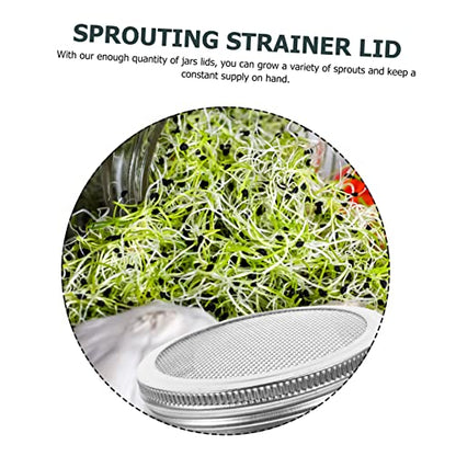 Stainless Steel Mesh Cover for Jar Sprouting Kit Wide Mouth Lids Easy Sprouts Grower for Bean Sprouts