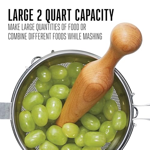 Weston Stainless Steel Cone and Pestle Set (83-3030-W), 2 Quart Capacity, Dishwasher Safe, 1.9-Liter, Silver