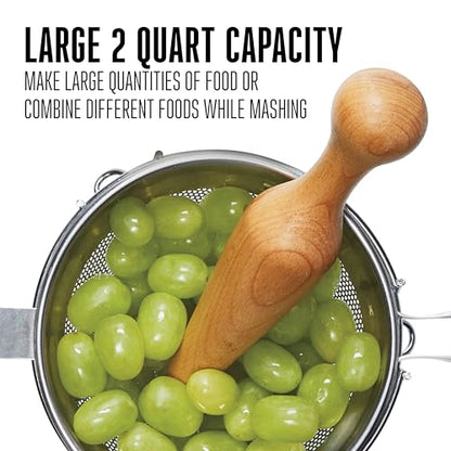 Weston Stainless Steel Cone and Pestle Set (83-3030-W), 2 Quart Capacity, Dishwasher Safe, 1.9-Liter, Silver