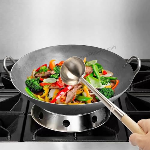 Sunrise Kitchen Supply Commercial Grade Wok Ladle 18" (#2) - size: Ladle 18" (#2)