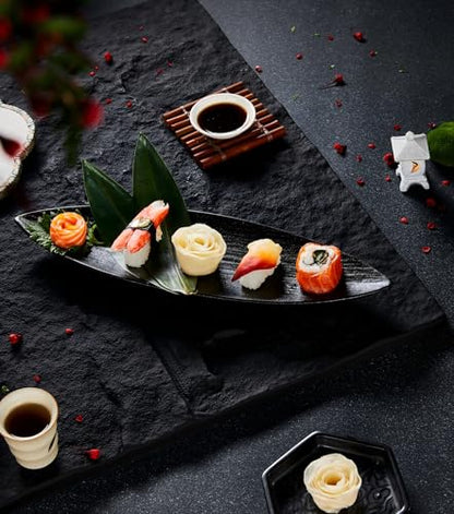 YUHO DIY Sushi Ingredients Kit with Rolling Mat Foods Making Kit Rice Ginger Seaweed Nori Wasabi Soy Sauce with Molds