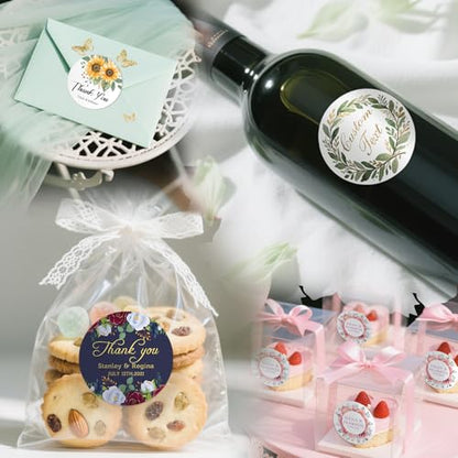 Custom Stickers Wedding Favors Personalized Labels for Business Logo 50-1000PCS Customized Vinyl Label Stickers Waterproof for Wedding Birthday Party