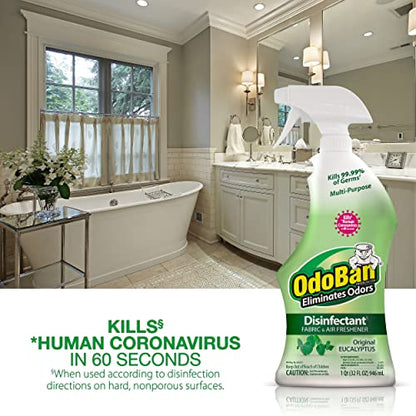 OdoBan Ready-to-Use Disinfectant and Odor Eliminator, 32 Ounce Spray Bottle, Original Eucalyptus Scent - size: 32 Fl Oz (Pack of 1)