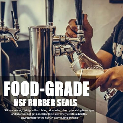 MRbrew Upgraded Draft Keg Tap, All Commercial 304 Stainless Steel, Well-Pouring, Fits American Beer Shanks and Towers