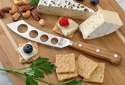Mercer Culinary Renaissance Olive Wood Soft Cheese Knife, 5-Inch - color: Olive Wood Handle, size: 5-Inch Soft Cheese Knife