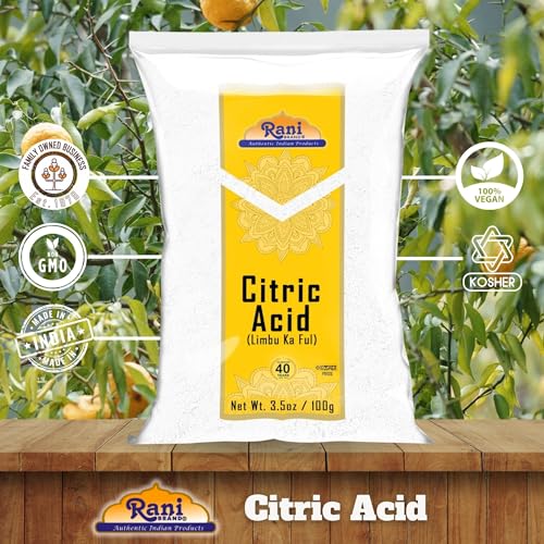 Rani Citric Acid Powder, Food Grade (Limbu Ka Ful) 3.5oz (100g) ~ Used for Cooking, Bath Bombs, Cleaning | Gluten Friendly | Indian Origin - size: 3.5 Ounce (Pack of 1)
