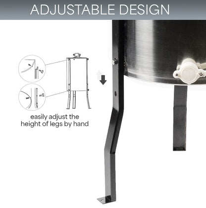 VIVO Honey Extractor 2 Frame Rack, Food Grade Stainless Steel Honey Processing Equipment, Manual Crank Honeycomb Drum Spinner with Transparent Lid, BEE-V002 - size: 1 Count (Pack of 1), style: Manual