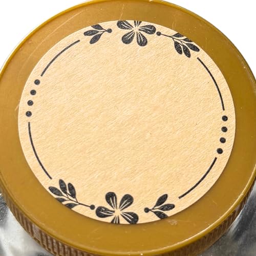 300 Pieces, 2 inch - Canning Labels for Mason Jars, Brown Kraft Jar Stickers to Write On - size: 300 Pieces