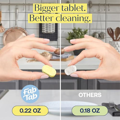 Fab Tab Multi Purpose Cleaner Cleaning Tablets, Eco-Concious Refillable Glass Bottle System with Boutique Hotel Scent, Safe For Family and Pets - Chemical-Free, Plastic-Free - 3 Count
