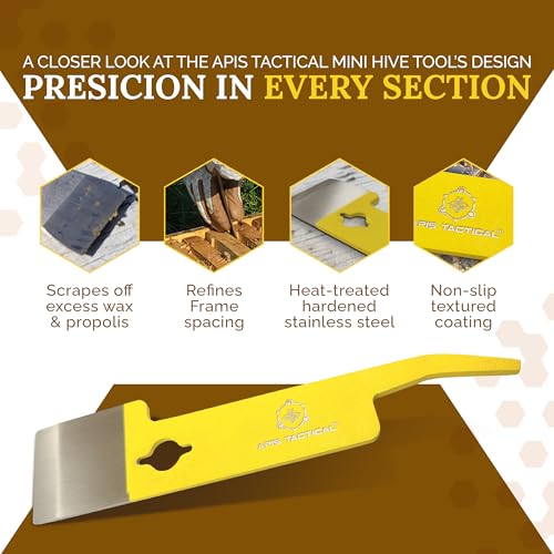 Mini Hive Tool - Flat 3mm Thick Heat Treated Stainless Steel for Durability & Strength - Beekeeper Tools for Prying, Lifting & Scraping - Beekeeping Supplies - size: Mini