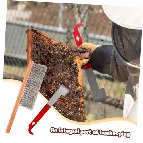 Essential Beekeeping Tools Hive Tool Set Brush and j Hook for Easy Beehive Cleaning and Maintenance