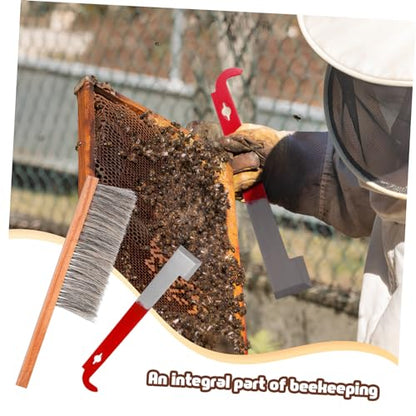 Essential Beekeeping Tools Hive Tool Set Brush and j Hook for Easy Beehive Cleaning and Maintenance
