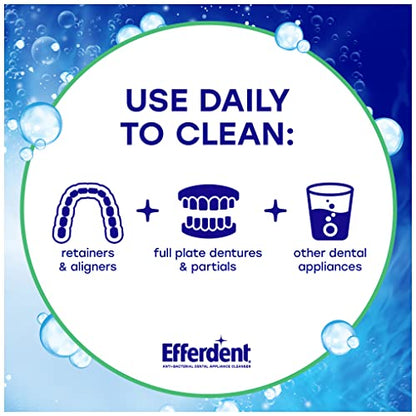 Efferdent Denture Cleaner Tablets – Dental Appliances, Aligners, Mouth Guard, and Retainer Cleaner Tablets, Minty Fresh & Clean, 90 Count - size: 90 Count (Pack of 1)