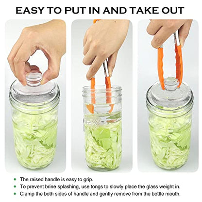 Artcome 28 Pcs Fermentation Kit-5 Stainless Steel Fermentation Lids, 5 Glass Weights, 5 Airlocks, 6 Silicone Rings, 6 Silicone Grommet, 1 Silicone Tong for Wide Mouth Mason Jar(Jars Not Included)