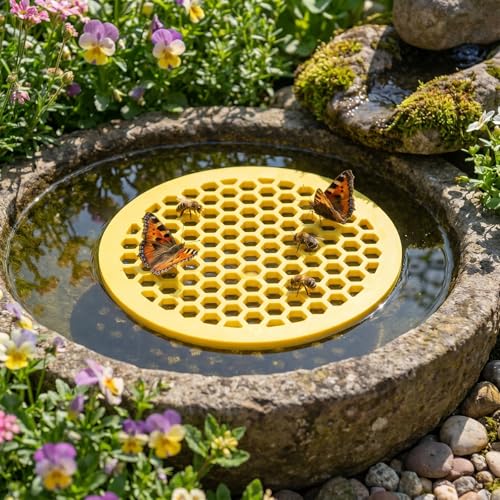 2 Pack Floating Bee Island, 7.83 Inches Lightweight EVA Foam Bee Waterer, Floating Butterfly Bees Feeding Watering Station for Bees Bath, Garden, Outdoor Decor