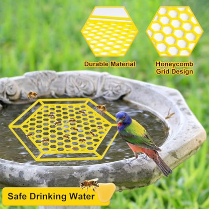 4 Pack Floating Bee Island, 7.1 Inch Bee Watering Station, Bee Bath Bee Drinking Station Bee Waterer and Butterfly Water Stations Butterfly Feeders for Outdoors Thirsty Pollinators Feeding - color: Yellow-4Pc