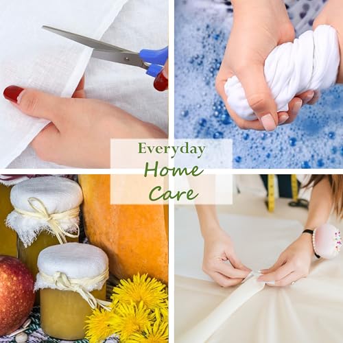 Fashion Track Cheese Cloths, Grade 90 (15.50 Sq. Feet) Hemmed Cheese Cloth Fabric Reusable Strainer 1 Yard, 100% Cotton White Cheesecloth for Straining, Kitchen and Cold Brew Coffee (62x36 Inch) - color: White, size: 1 Yard