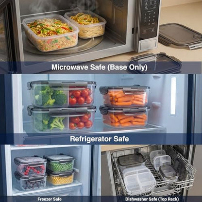 BPA-Free Plastic Airtight Food Storage Containers with Vented Lids, 4-Pack (5.9 Cups Each) for Meal Prep and Leftovers - size: Pack of 4 (5.9 Cup)