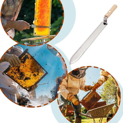 Uncapping Cutter Beekeeping – Stainless Steel Honey Knife, Serrated Edge bee Cutter | Professional Beekeeper Hand Tool for Fast Honey Frame uncapping and Smooth Extraction in hive Maintenance - color: Single sided