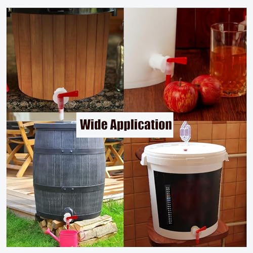 2 Pack Homebrew Bottling Spigot 5 Gallon Plastic Fermentation Faucet with Barbed Outlet for Beer Wine Making Fermenter Bucket by GWENBHMTOOL