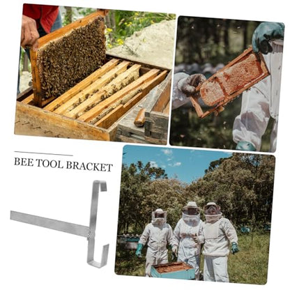 Sosoport 2pcs Beehive Frame Holder Stand Bee Frame Holder Beekeeper Tools Stainless Steel