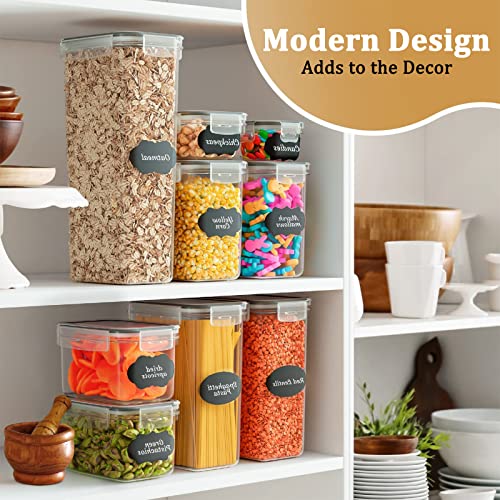 18 Pack Airtight Food Storage Containers with Lids | clear airtight containers with tight lids keep dry food fresh. Safe plastic, stackable for pantry kitchen storage - size: 18 pcs(28.28L)