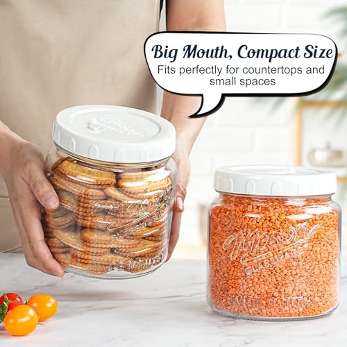 2 Pack Fermentation Jars with 3 Airlocks, Half Gallon Glass Jars with Airtight Lid, 64 oz Wide Mouth Mason Jar with Scale Line for Pickling, Mead Making, Kimchi, Sourdough and Food Containers