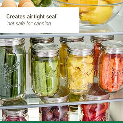 Ball Jar Stainless Steel One-Piece Mason Jar Lids, Regular Mouth, 6-Pack - style: 6 Count Regular Mouth for Storage