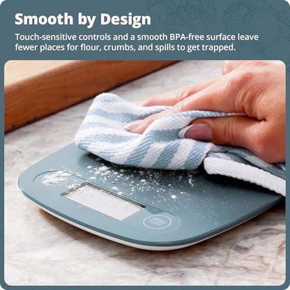 Greater Goods Food Scale – Digital Kitchen Scale, 1g Precision, Easy-Tare & Quick Conversion, Slim Compact Design, Durable & Portable | Ideal for Cooking, Baking & Meal Prep (Stone Blue) - color: Stone Blue