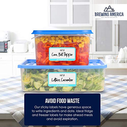 Dissolvable Food Labels for Food Containers - 250qty Made in USA - 1x2 Inches - Wash-Off Labels for Meal Prep, Pantry, Freezer and Mason Jars – No Scrubbing, No Residue - Teal - color: Teal